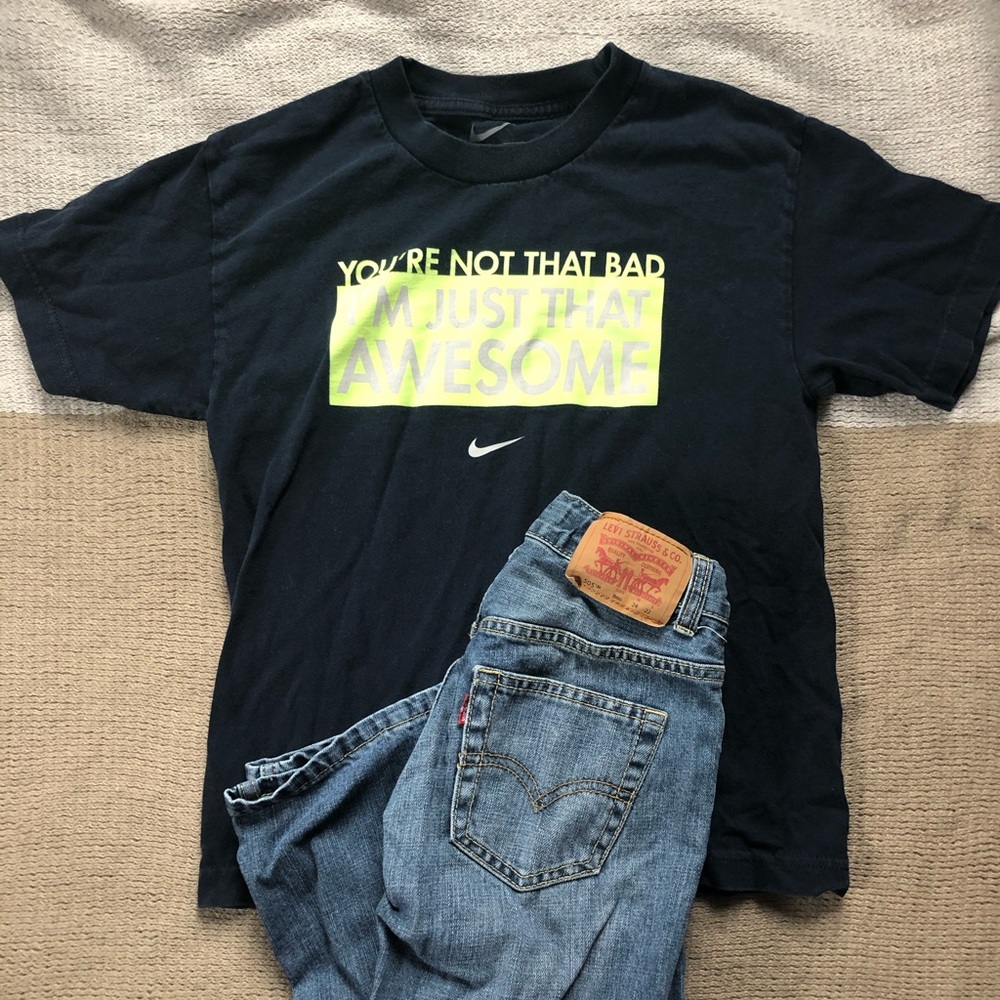Boys outfit; Levi’s and Nike shirt